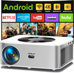 Netflix & Android Tv Videoprojecteur 4K Supporté 28000Lm Projectuer, Wifi 6 Bluetooth Fhd 1080P Rétroprojecteur 300'' Display Avec Youtube/Prime Video