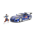 Jada Street Fighter 1:24 Mazda RX-7 Voiture moulée sous Pression et Figurine Chun-Li de 7 cm, Jouets pour Enfants et Adultes