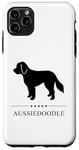 Coque pour iPhone 11 Pro Max Silhouette noire Aussiedoodle Chien