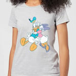 T-Shirt Femme Donald et Daisy Duck Câlin (Disney) - Gris - S