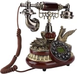 Téléphone Filaire rétro,Telephone Fixe à Cadran Rotatif,Téléphone Classique avec Répondeur,ancien telephone avec Affichage ID de l'Appelant, Suppression de Bruit, IP Auto pour Décoration Maisons