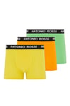 ANTONIO ROSSI (3/6 Pack) Men's Fitted Boxer Hipsters - Mens Boxers Shorts Multipack with Elastic Waistband - Cotton Rich, Comfortable Mens Underwear, Orange, Yellow, Green (3 Pack), S