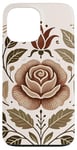 Coque pour iPhone 13 Pro Max Rose florale botanique, style bohème minimaliste, roses d'amour