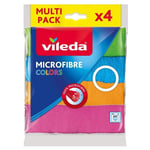 Vileda Microfibre 1 Paquet De 4 Couleur Chiffons Nettoyage pour Tout Fins - 2577