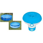 INTEX Bâche à Bulles Bleu 206 x 206 x 1 cm & Diffuseur Flottant 12,7cm