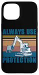 Coque pour iPhone 15 Ouvrier du bâtiment Pilote d'excavatrice de chantier