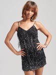 Superdry Fringed Sequin Slip Mini Dress