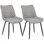 WOLTU Chaise de Salle à Manger Lot de 2, Moderne Chaise de Cuisine, Chaise scandinave, Chaise Coiffeuse, pour Salle de Séjour, Chambre à Coucher, Cuisine, en Similicuir et métal Gris Clair BH210gr-2