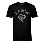 T-Shirt Homme Col Rond Je M'en Foot Sport Football Ballon Team