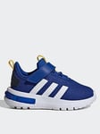 adidas Sportswear Infant Racer Tr23 Elasticated Trainers - Blue/white, Blue/White, Size 4 Younger