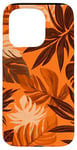 Coque pour iPhone 15 Pro Motif bordeaux tropical orange vif