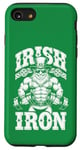 Coque pour iPhone SE (2020) / 7 / 8 Irlandais Iron Funny St Patrick Day Leprechaun Gym Fitness