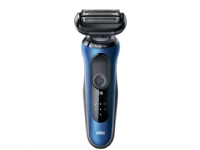 Braun Series 6 61-B4500cs, Barberingsmaskin, Knapper, Sort, Blå, LED, Lade, Kraft indikator, AC / batteri