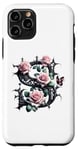 Coque pour iPhone 11 Pro Letter S Initial Floral Monogram Rose Pink Flower Butterfly