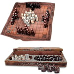 Hnefatafl Brädspel, Viking Schackset, Trä Schackset, Resespel för Vuxna/Barn med Träbox