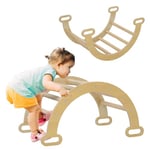 AIYAPLAY Arche Escalade Enfants, Arche bébé, Parcours motricité bébé, Aire de Jeux Bascule en Bois d'intérieur pour garçons & Filles, Tout-Petits de 18 à 48 Mois, Finition en Bois Naturel