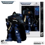 Bizak McFarlane 64380963 Figurine Space Marine Eliminato de Warhammer 40000, Jeu vidéo en Ligne, Sculpture à Peindre articulée de 18 cm, Accessoires et Base d'exposition