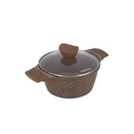 KASANOVA Cocotte 20 cm antiadhésive 0 matière grasse avec couvercle brun Cuisson