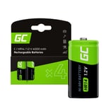 Green Cell-batterier 4x C R14 HR14 Ni-MH 1,2V 4000mAh