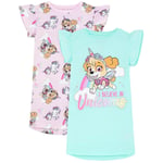 Paw Patrol Girls Skye Unicorn Nightie (2-pack) 5-6 år Rosa/Blå Pink/Blue 5-6 Years