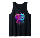 Dripping Paint Art Vintage Radio Antique Radios Tank Top