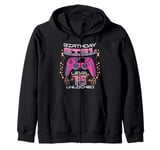 15th Birthday Gaming Gift Girl Age 15 Year Old Gamer Girls Zip Hoodie