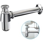 Heilmetz - Siphon Universel Lavabo, Siphons Réglables en Hauteur pour Bouchon de Débordement Vanne de Drainage Lavabo Chrome T-From