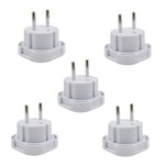 Double Dragon UK to EU Travel Plug Adapter | UK 3 PIN to European 2 PIN Plug Converter Type C, E, F for Spain, France, Italy, Portugal, Germany, Greece, Sweden, Norway, Denmark, Turkey | (Pack of 5)