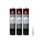 Colle mastic hybride SIKA Sikaflex 521 UV - Noir - 300ml - Lot de 3