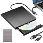 Extern CD DVD-enhet USB 3.0 Typ-C DVD-brännare (USB 3.0, USB Typ-C, DVD 8x/CD 24x, extern, för Windows XP, Mac OS, Mac)