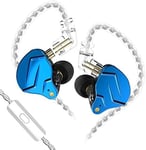 Kz Zsn Pro X Écouteurs Intra-Auriculaires Hifi Avec 1Ba+1Dd, Écouteurs Avec Microphone Hd, Câbles Amovibles À 2 Broches, Légers, Antibruit Pour Musique, Jeux Et Sport (Bleu, Avec Micro)