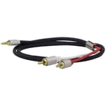 Adaptateur audio Dynavox 207384 207384 Cinch-RCA [1x Jack mâle 3.5 mm - 2x Cinch-RCA mâle] noir 1 pc(s)