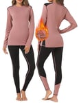 Terecey Ensemble de sous-Vêtement Thermique Femme Chaud sous Vêtements Thermiques Fonctionnel et Antibactériens Ensembles Thermiques Hiver Femme