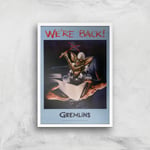 Gremlins We're Back Poster Giclee Art Print - A2 - White Frame