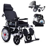 Home Accessories Elderly Disabled Foldable Electric Power Wheelchair Chair Lightweight Electric Wheelchair Portable Medical Scooter Supports 265 Lb With Pedals and Seats (Right Hand Controller) Aut