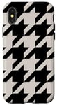 iPhone X/XS Black and Cream Houndstooth Pattern Case