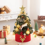 Desktop Julgran LED-ljus 60CM Mini Bord Present Xmas Tree Artificiell Julgran Navidad Ornament Hemdekoration 2023 guld gold gold 60CM gold