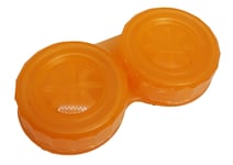 Translucent Orange Contact Lens Storage Soaking Case - L+R Marked - UK Made