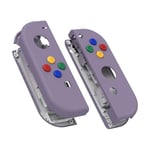 eXtremeRate Coque Customisé avec Bouton pour Nintendo Switch Joycon, Coque avec Bouton pour Nintendo Switch & Switch Modèle OLED Joycon, Coque de Console Non Incluse，Violet Grisâtre Foncé