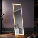 LED Large Full Length Mirror With Lights Free Standing Wall Mounted 160x50cm