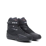 TCX Zeta Waterproof Moto pour Hommes, Sportives et Imperméables, Chaussures Adaptées à Un Usage Urbain, Tige en Microfibre, Fermeture par Lacets et Velcro, Noir, 37 EU