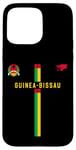 Coque pour iPhone 15 Pro Max Drapeau Guinée-Bissau, carte silhouette, emblème national