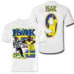 Alexander Isak Vit sportströja t-shirt Sverige Tryck fram & bak 7-8 år 130cl