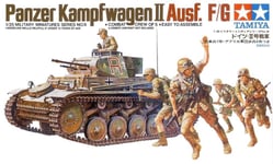 PZ.KPFW II AUSF F/G W/COMBAT CREW (GERMAN AFRIKA KORPS MKGS)#35009 1/35 TAMIYA