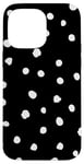 iPhone 14 Pro Max Minimalist White Polka Dots Black Background Classic Vintage Case