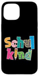 Coque pour iPhone 15 Inscription scolaire colorée