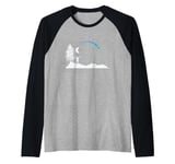 falling Star with Moon in the Sky Raglan Baseball Tee