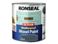 Ronseal 10 Year Weatherproof Wood Paint Grey Satin 2.5 Litre RSL38796