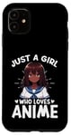 Coque pour iPhone 11 Just a Girl Who Loves Anime Merch Afro-Américain Afro