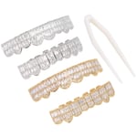 Teeth Set Hip Hop Teeth Grills Iced Out Teeth Decoration For Men Women(Golde NDE